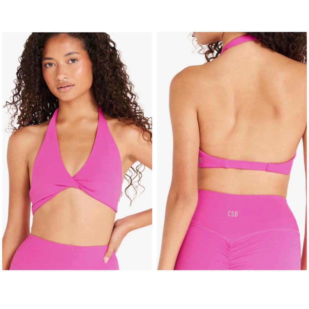 CSB Serenity Blake Crop Bra Pink Size Medium Bubble Gum Pink Workout